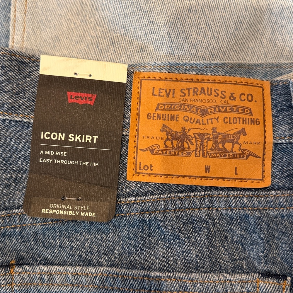 Levi’s Moon & Stars PRIDE Icon Long Denim Skirt s L - Picture 7 of 10